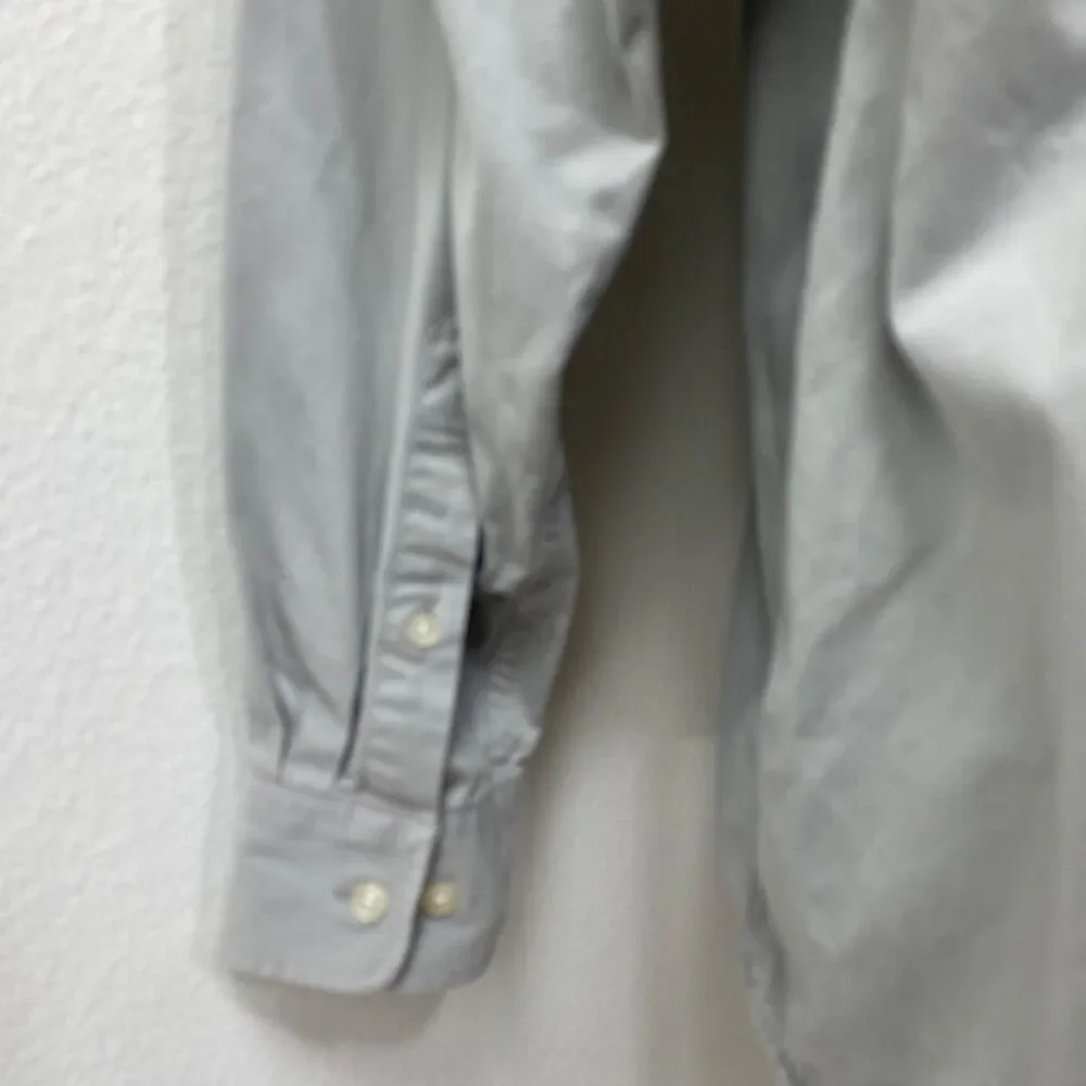 Banana Republic Gray Twill Cotton Mens Shirt Large Long Sleeves Button Down